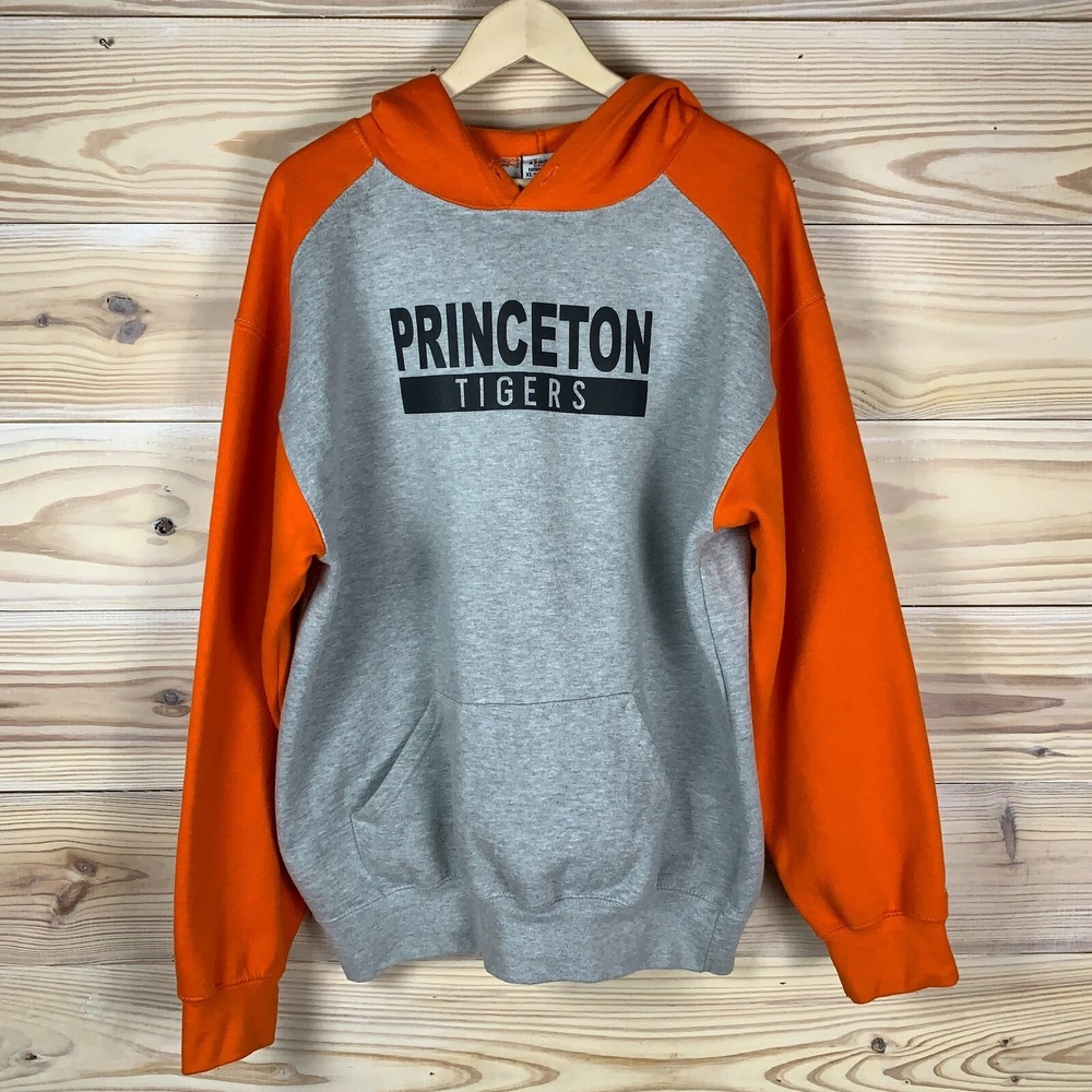 Vtg Princeton‎ Tigers Hoodie Badger Sports Adult XL Raglan Sweatshirt Retro 90s